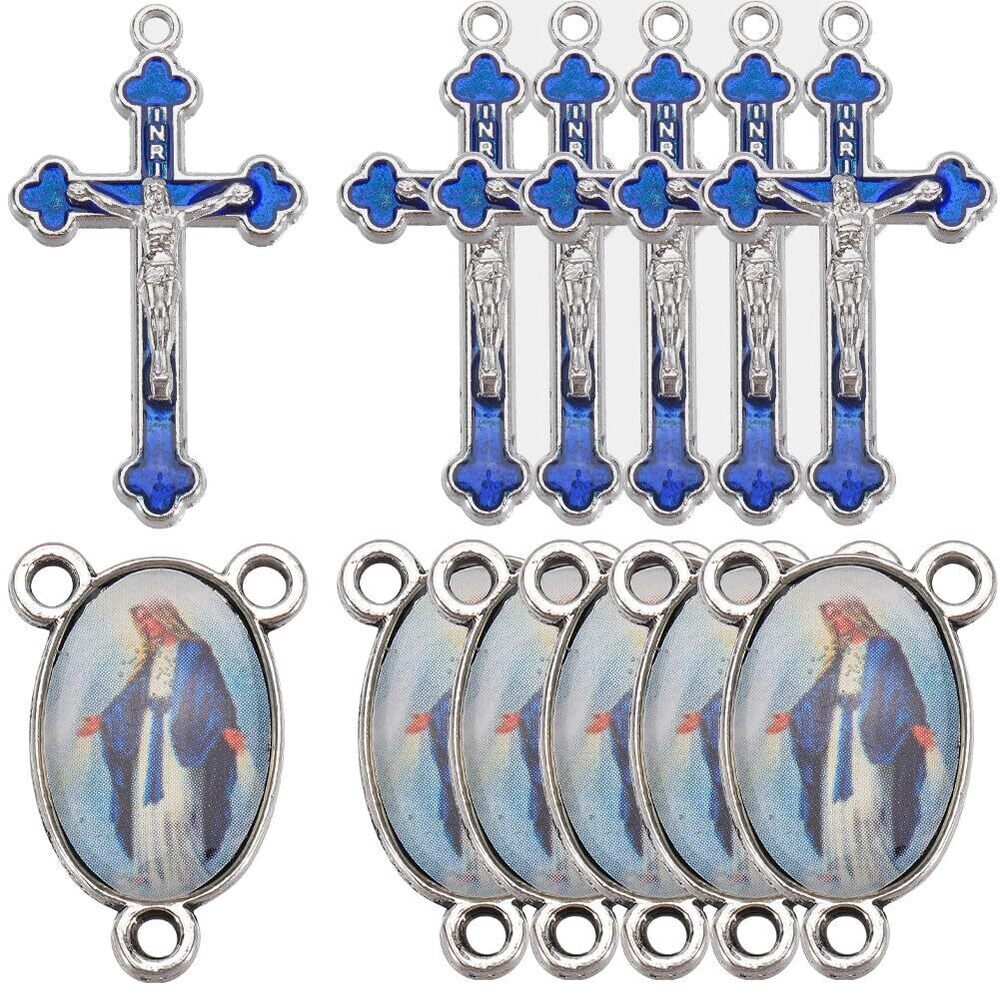 5536 1 BOX 20Pcs Rosary Charms Cross Charms Bulk Crucifix Antique Silver